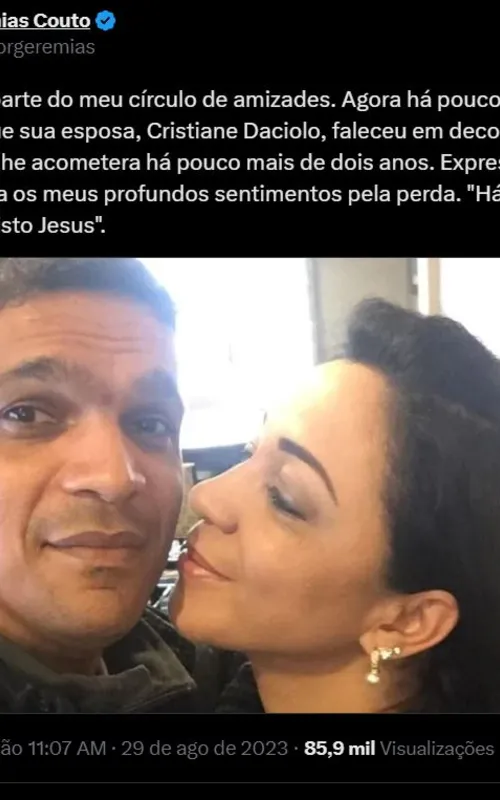 Amigos do casal comentaram o ocorrido nas redes sociais
