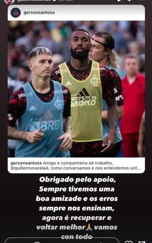 Varela respondeu post de Gerson