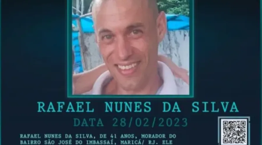Cartaz de desaparecido de Rafael Nunes da Silva