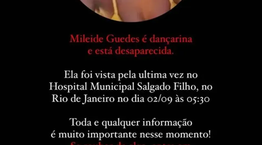 Imagem ilustrativa da imagem Iza pede ajuda para achar dançarina que está desaparecida no Rio