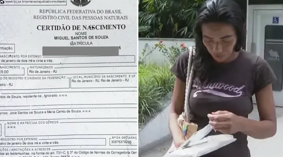 Camila Santos de Souza com ajuda de um advogado conseguiu registrar seu filho
