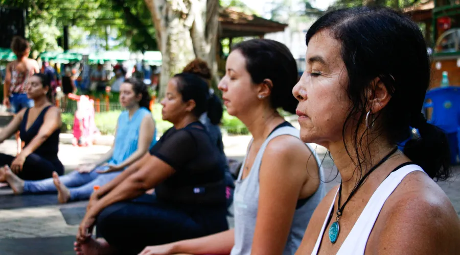 O yoga garantiu interação entre os participantes