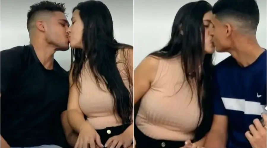 Larissa beija os dois maridos