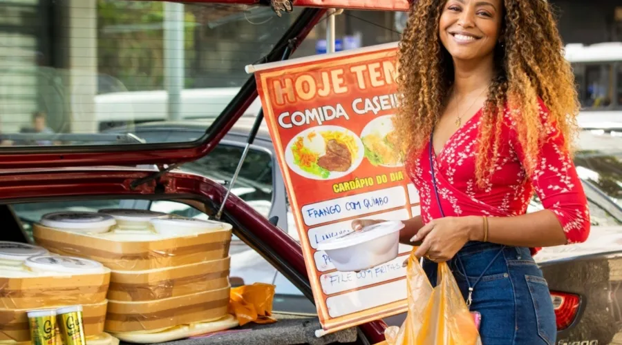 Na trama, Sheron Menezzes interpreta 'Solange', uma vendedora de quentinhas que atua no Centro do Rio