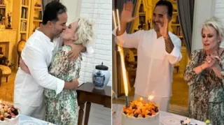 Imagem ilustrativa da imagem Ana Maria Braga celebra aniversário do namorado com 'beijão'