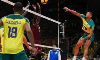 Imagem ilustrativa da imagem Brasil inicia Pré-Olímpico de vôlei masculino derrotando o Catar