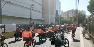 Imagem ilustrativa da imagem Motoboys fazem manifestação em diversos pontos do Rio