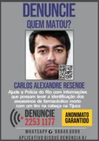 Imagem ilustrativa da imagem Disque Denúncia divulga cartaz para identificar assassinos de farmacêutico no Rio