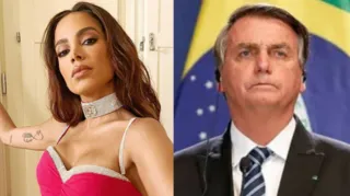 Imagem ilustrativa da imagem Anitta debocha de cola na mão de Bolsonaro durante entrevista