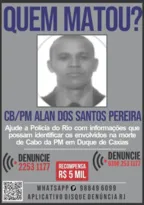 Imagem ilustrativa da imagem Cartaz pede informações de assassino de militar na Baixada