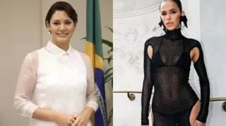 Imagem ilustrativa da imagem Michelle Bolsonaro critica vestido de Bruna Marquezine e web reage