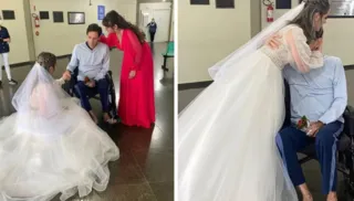 Imagem ilustrativa da imagem Vídeo: noiva pede bênção do pai em hospital antes do casamento