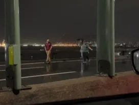 Imagem ilustrativa da imagem Vídeo: passageiros são liberados para atravessar a Ponte a pé
