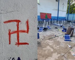 Imagem ilustrativa da imagem Escola é atacada e tem paredes pichadas com símbolos nazistas em MG