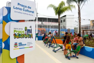 Imagem ilustrativa da imagem São Gonçalo ganha praça revitalizada com parque, quadra e academia