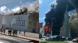 Imagem ilustrativa da imagem Vídeo: incêndio destrói loja da Havan na Bahia
