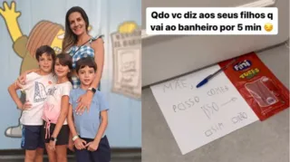 Imagem ilustrativa da imagem Mãe viraliza com bilhete de filha na porta do banheiro; veja vídeo