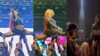 Imagem ilustrativa da imagem Pabllo Vittar se desequilibra e cai durante show em Vitória; vídeo