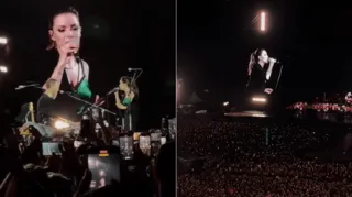 Imagem ilustrativa da imagem Sandy sobe ao palco e canta com Coldplay durante show em São Paulo