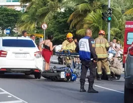 Imagem ilustrativa da imagem Acidente entre carro e moto deixa ferido em Niterói