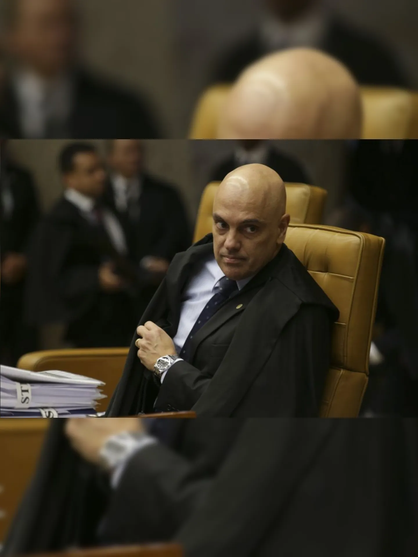 O ministro Alexandre de Moraes durante o julgamento em que decidem pela legalidade ou não da prática de sacrifícios animais em cultos religiosos.