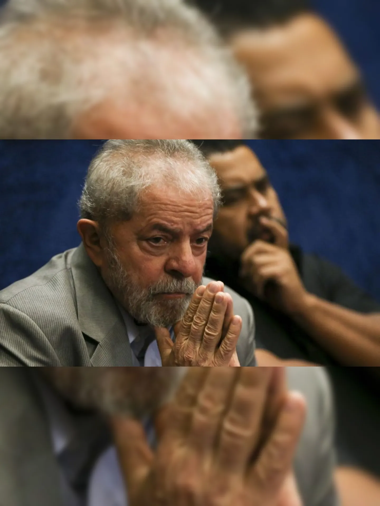 Brasília - O ex-presidente Luiz Inácio Lula da Silva assiste a presidenta afastada, Dilma Rousseff, fazer sua defesa durante sessão de julgamento do impeachment no Senado ( Marcelo Camargo/Agência Brasil)