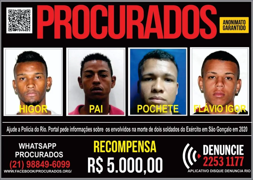 Imagem ilustrativa da imagem Polícia 'caça' acusados de matar militares em São Gonçalo