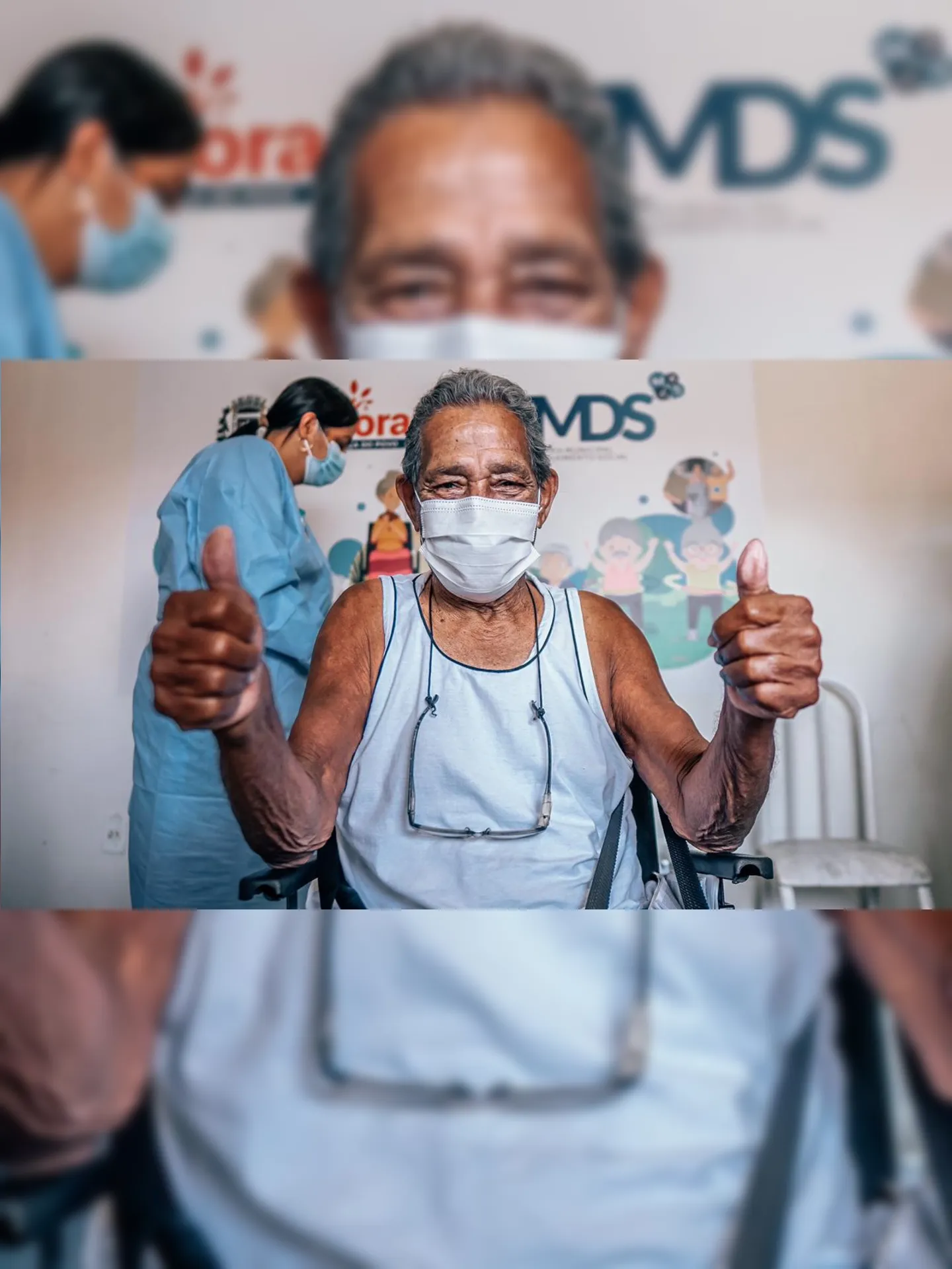 Imagem ilustrativa da imagem Idosos abrigados são vacinados contra Covid-19 em Itaboraí