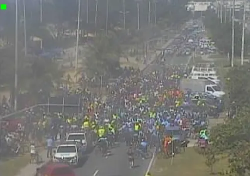 Imagem ilustrativa da imagem Ciclistas protestam no Rio contra morte de colega por motorista bêbado