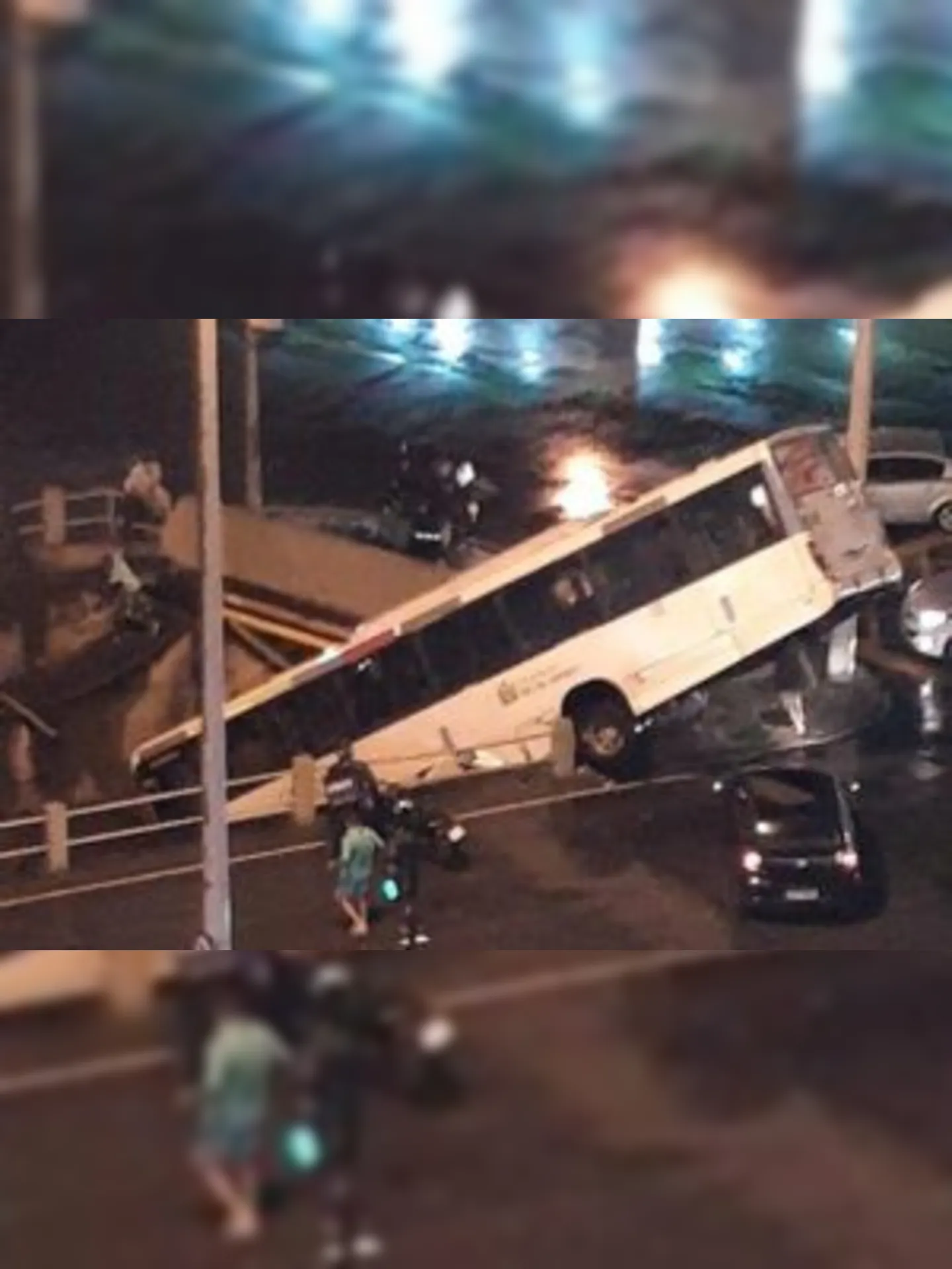 Imagem ilustrativa da imagem Ônibus cai dentro de canal na Zona Norte do Rio