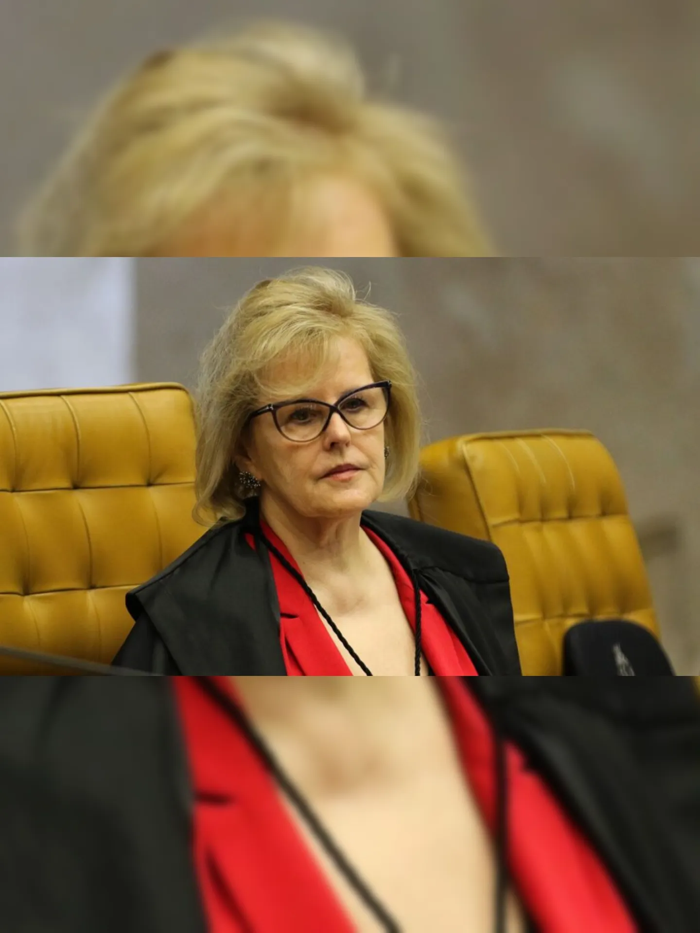 A ministra, Rosa Weber, durante sessão do STF que retoma julgamento sobre o compartilhamento de dados bancários e fiscais.