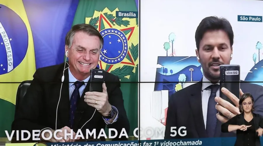 (Brasília - DF, 09/04/2021) Fábio Faria, Ministro de Estado das Comunicações (videochamada).
Foto: Marcos Corrêa/PR