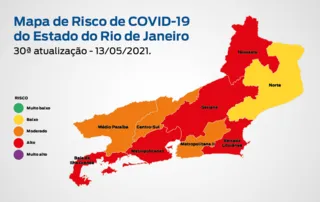 Imagem ilustrativa da imagem Mapa mostra que no Rio há risco moderado de contrair a Covid-19