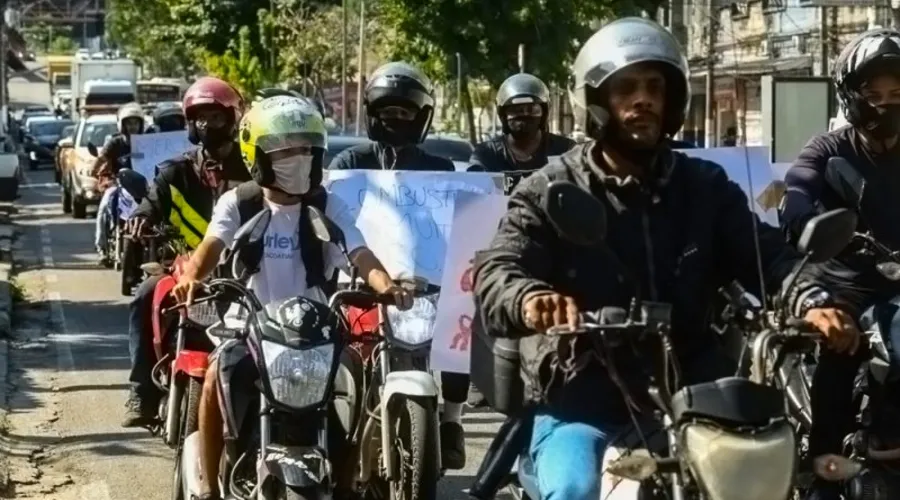 Imagem ilustrativa da imagem Motoboys protestam contra a Prefeitura de Niterói: 'Movimentamos a economia da cidade'