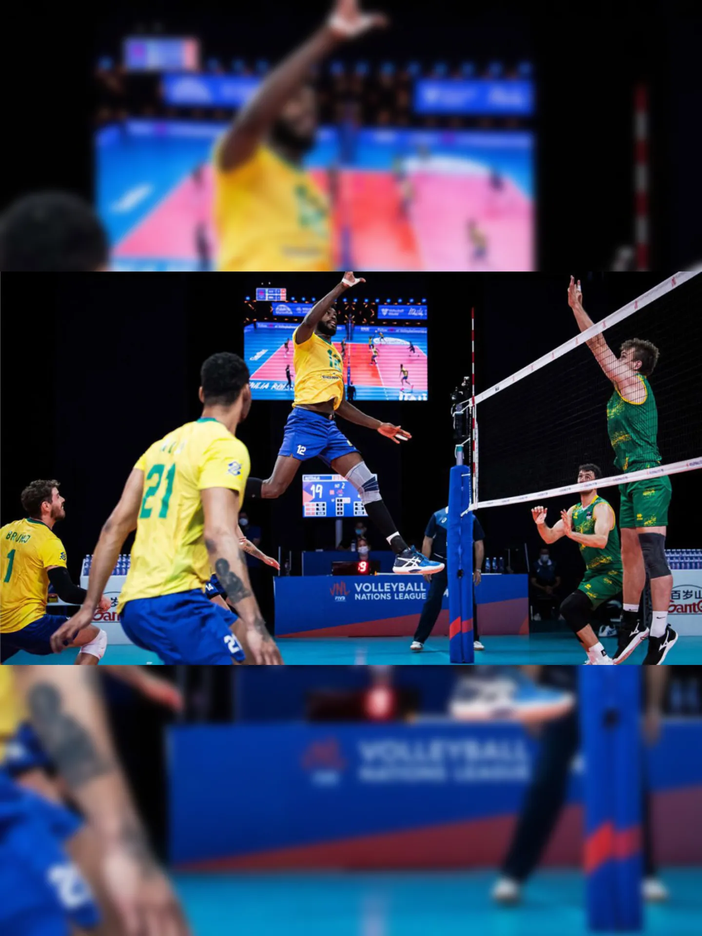 Imagem ilustrativa da imagem Brasil vence Austrália e segue na liderança da Liga das Nações de Voleibol