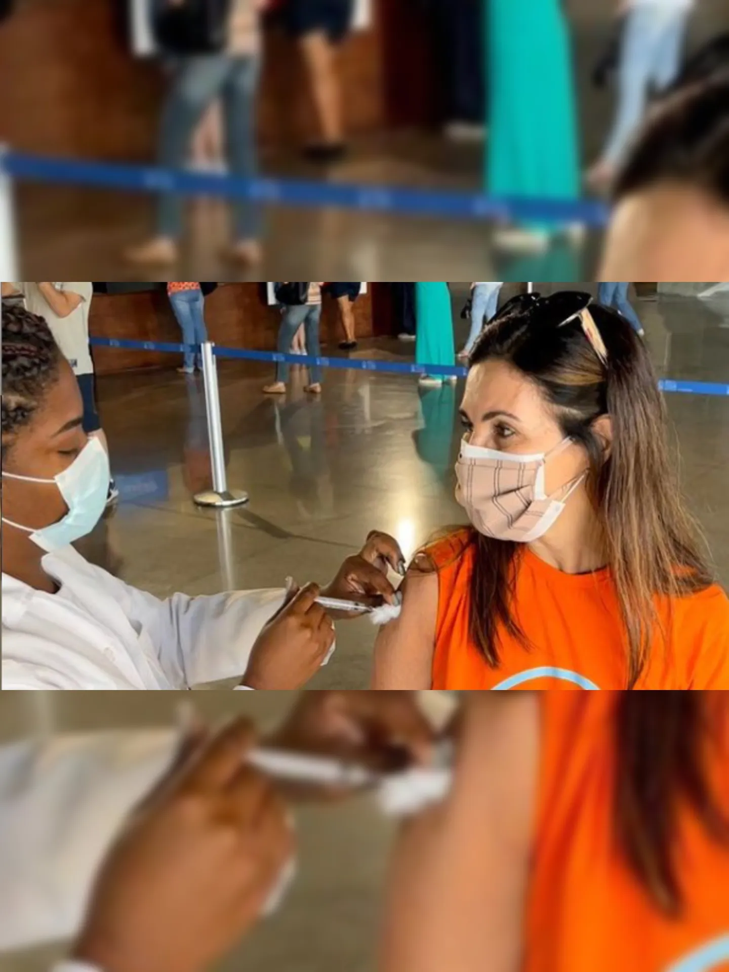Imagem ilustrativa da imagem Fátima Bernardes se emociona ao receber primeira dose da vacina