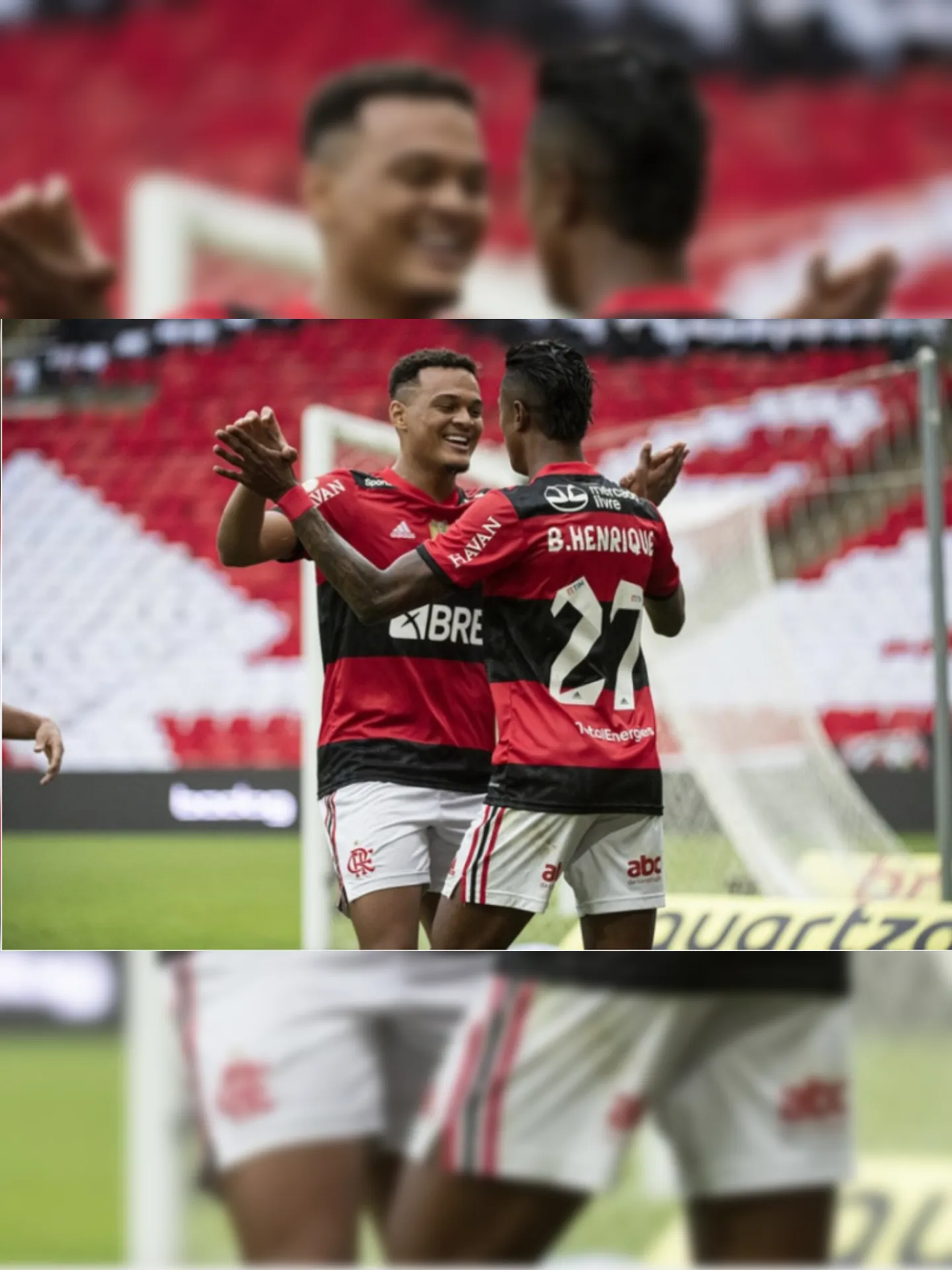 Imagem ilustrativa da imagem Com desfalques, Flamengo bate América-MG e mantém 100% no Brasileiro
