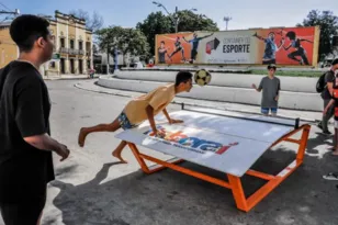 Imagem ilustrativa da imagem ‘Container do Esporte’ estaciona em Itaboraí e atrai moradores