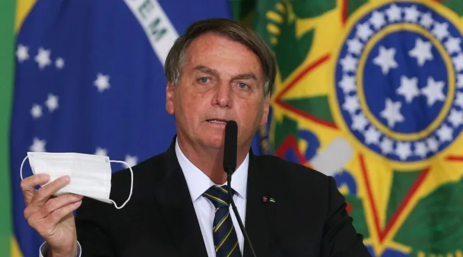 O presidente da República,Jair Bolsonaro, discursa durante a solenidade de anúncio do Sistema de Avaliação de Impacto ao Patrimônio e lançamento do Guia Brasileiro de Sinalização Turística.