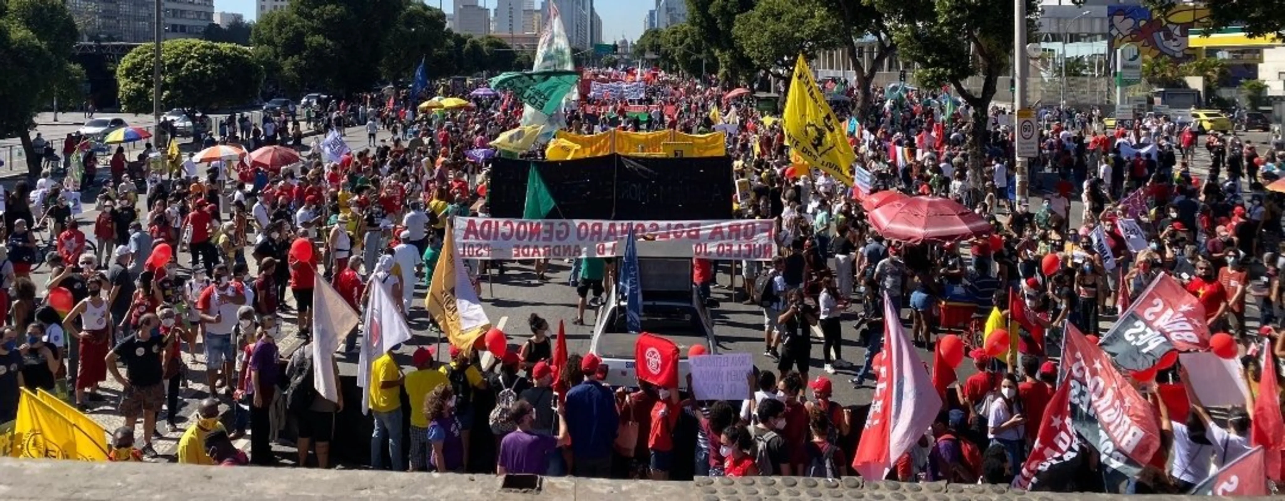 Imagem ilustrativa da imagem Mais uma manifestação contra Bolsonaro é realizada no Centro do Rio