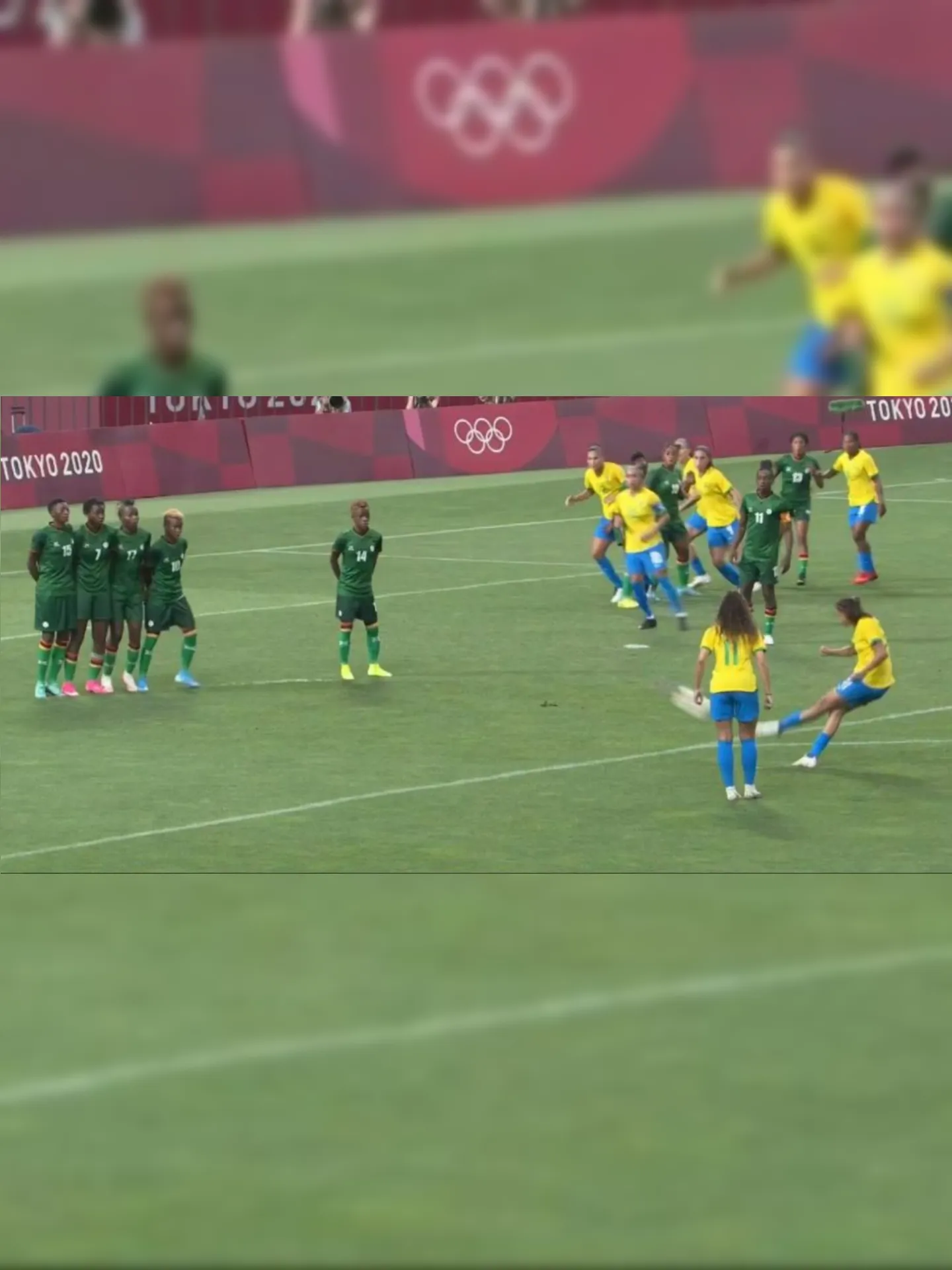 Imagem ilustrativa da imagem Em jogo truncado, Seleção feminina vence Zâmbia e avança às quartas de final