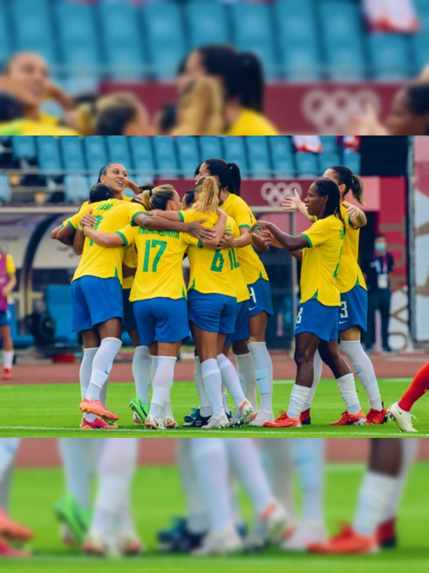 Imagem ilustrativa da imagem Seleção feminina goleia em estreia do Brasil na Olimpíada de Tóquio