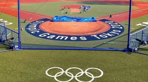 Imagem ilustrativa da imagem Intruso peculiar: urso tenta invadir arena de softbol na abertura dos Jogos