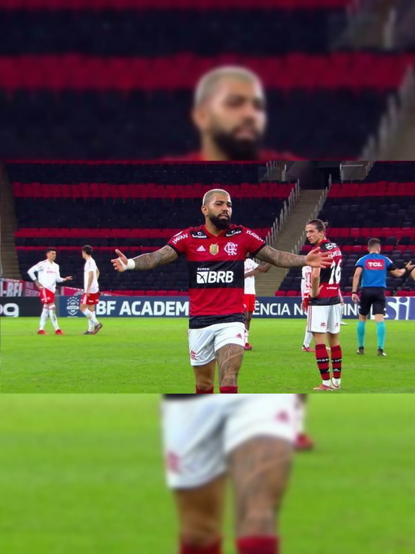 Imagem ilustrativa da imagem Gabigol, do Flamengo, pega gancho do STJD após expulsão e reclamações