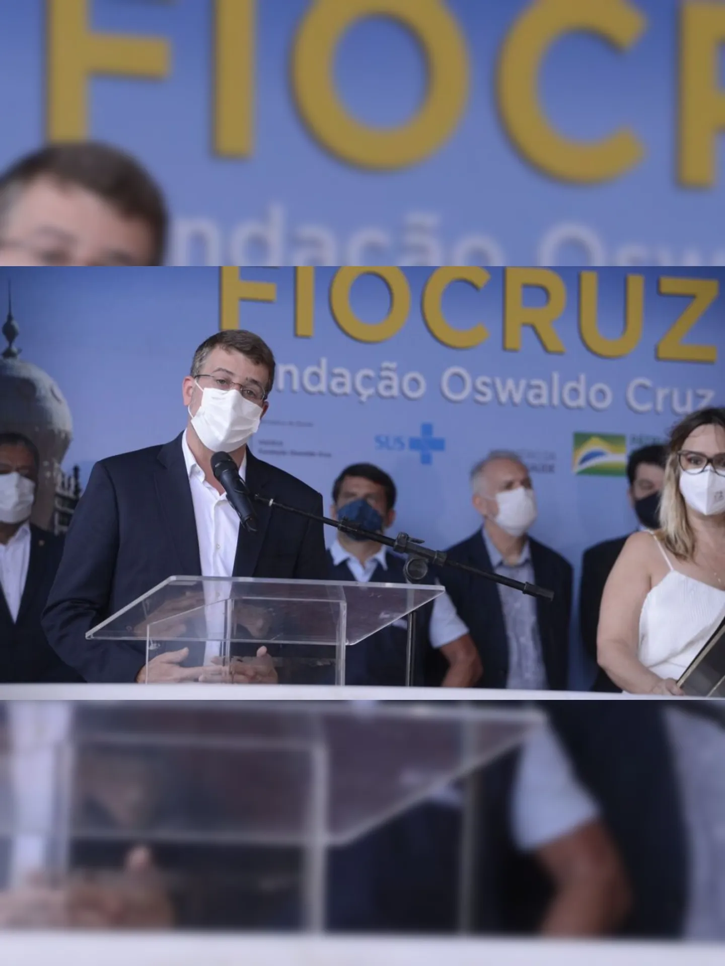 O secretário municipal de saúde, Daniel Soranz durante evento que marcou a liberação das vacinas de Oxford/AstraZeneca para serem entregues ao Ministério da Saúde e distribuídas no Brasil.