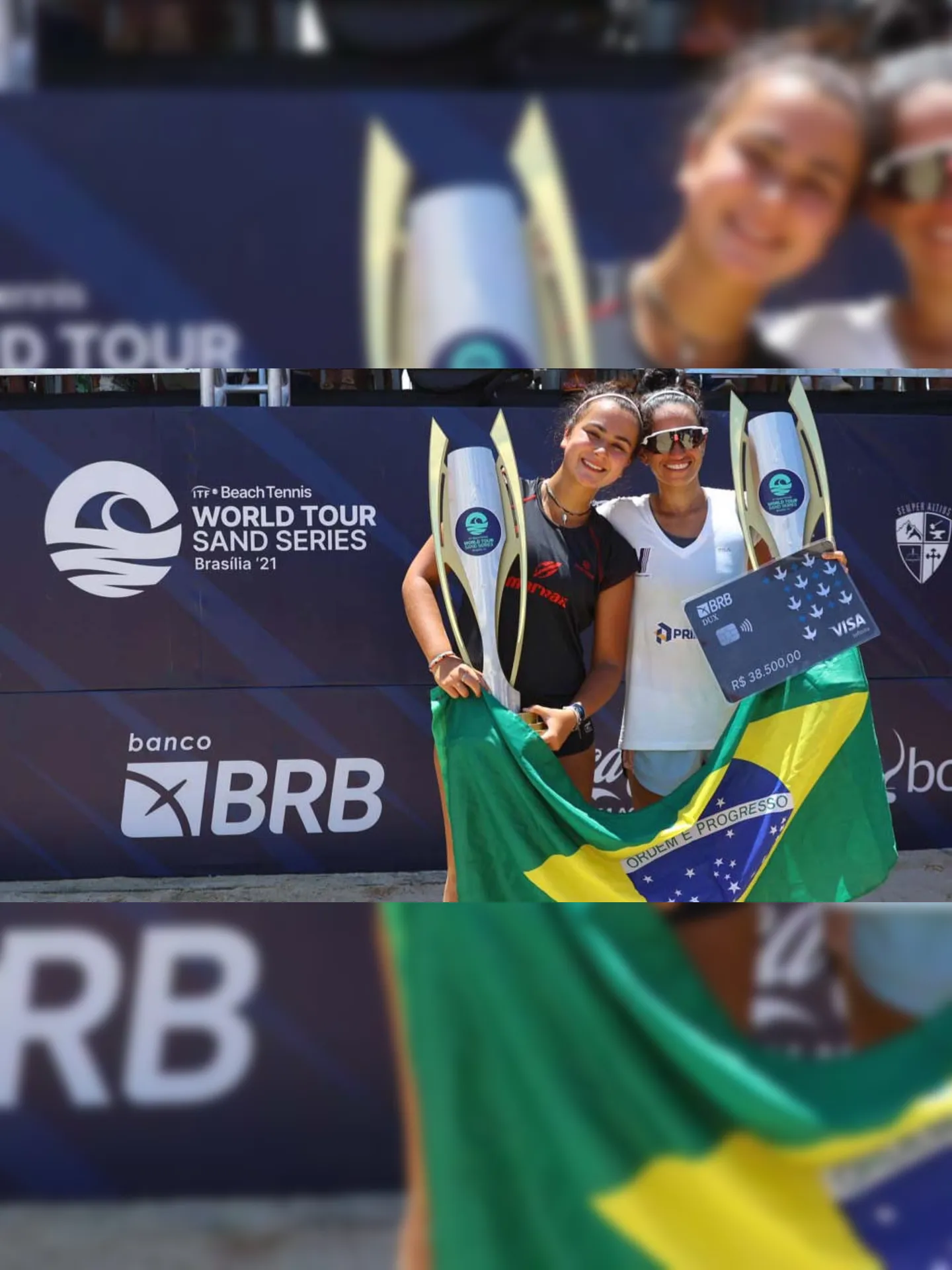 Imagem ilustrativa da imagem Dupla de brasileiras brilha em Brasília e vence o Grand Slam de Beach Tennis