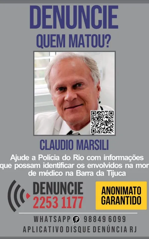 Imagem ilustrativa da imagem Portal dos Procurados divulga cartaz sobre morte de médico