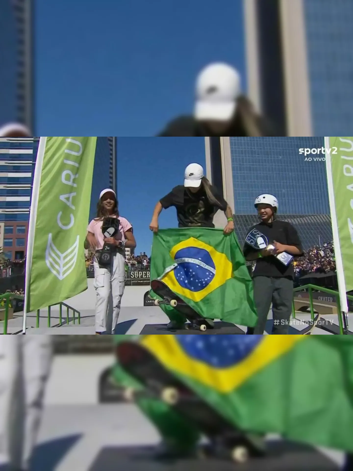 Imagem ilustrativa da imagem Pamela Rosa é bicampeã mundial e Brasil faz dobradinha no pódio do Skate Street