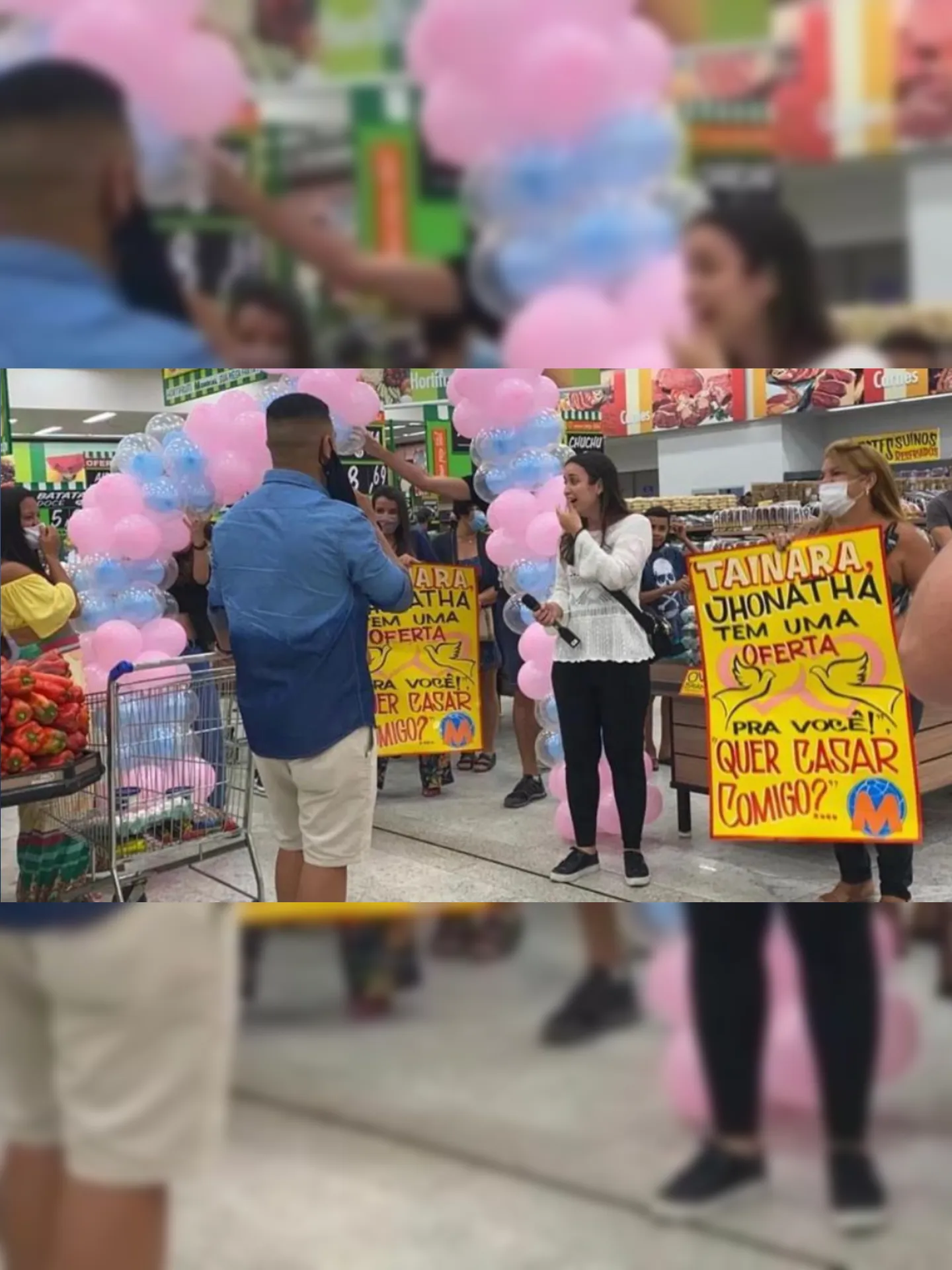 Imagem ilustrativa da imagem Pedido de noivado em mercado de Niterói viraliza na web