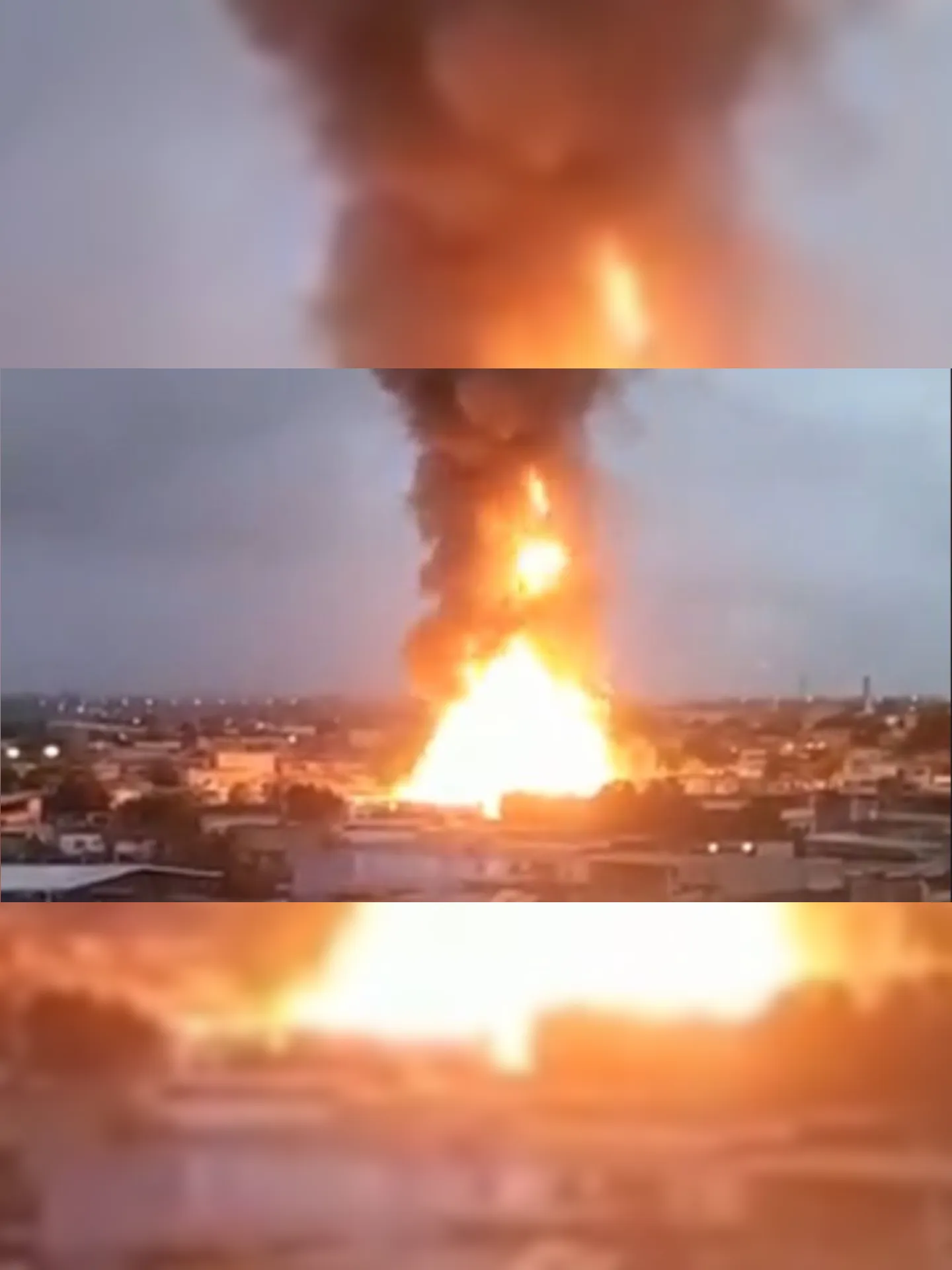 Imagem ilustrativa da imagem Incêndio em depósito de gás tem explosões em Duque de Caxias